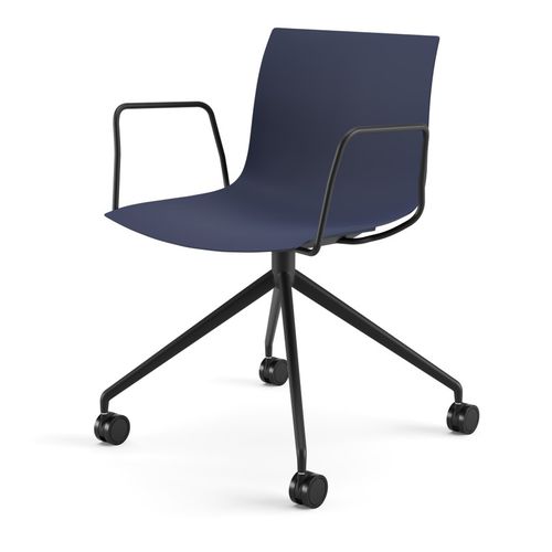 Contemporary chair - CATIFA (RE) 46 - Arper - indoor / polypropylene / polished aluminum base