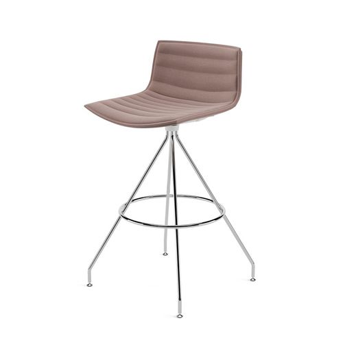 Contemporary bar stool - CATIFA (RE) 46 - Arper - leather / coated fabric / polypropylene