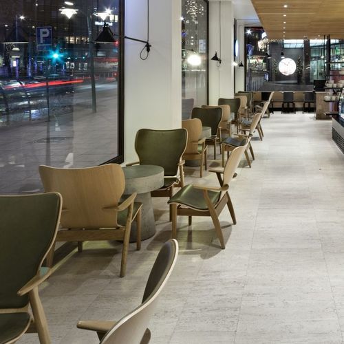 Contemporary armchair - DOMUS - Artek - fabric / leather / foam
