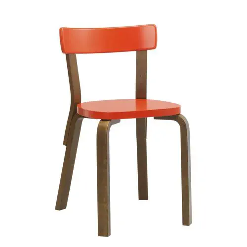 Contemporary chair - 69 - Artek - indoor / leather / birch