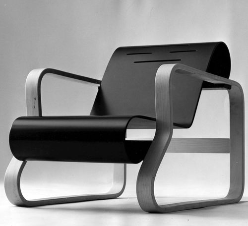 Contemporary armchair - 41 “PAIMIO“ - Artek - plywood / birch / birch