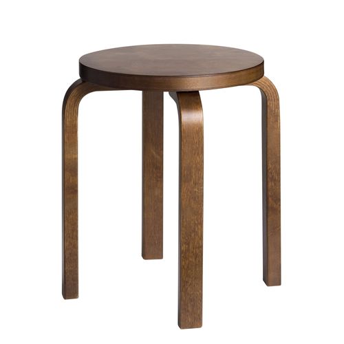 Contemporary stool - E60 - Artek - fabric / leather / plywood
