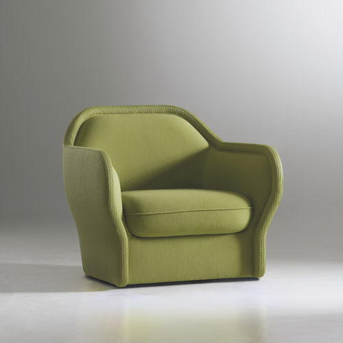 Contemporary armchair - BARDOT - BERNHARD design - leather / fabric / with removable cushion