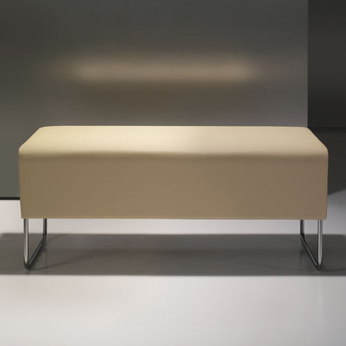 Contemporary upholstered bench - BALANCE - BERNHARD design - fabric / leather / metal base