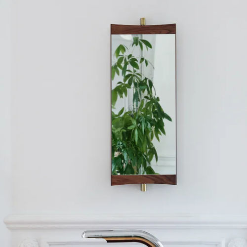 Wall-mounted mirror - VANITY  - GUBI - contemporary / flat / brass