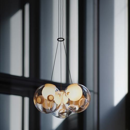 Pendant lamp - 28.3 - BOCCI - steel / blown glass / contemporary