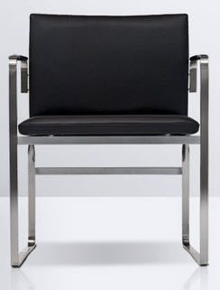 Contemporary chair - CH111 - Carl Hansen & Son - water-resistant fabric / sled base / commercial