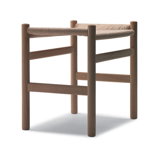 Contemporary footrest - CH53 - Carl Hansen & Son - wooden / by Hans J. Wegner