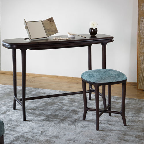 Contemporary stool - JUN - CECCOTTI COLLEZIONI - fabric / plywood / American walnut