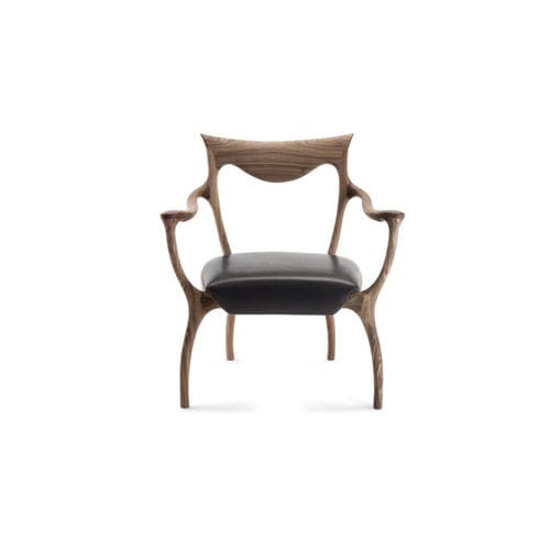 Traditional armchair - HYPNOS - CECCOTTI COLLEZIONI - fabric / American walnut / black