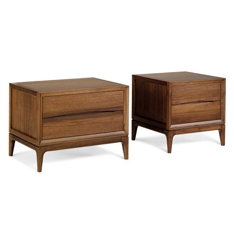 Contemporary bedside table - BRAD - CECCOTTI COLLEZIONI - plywood / American walnut / american walnut base