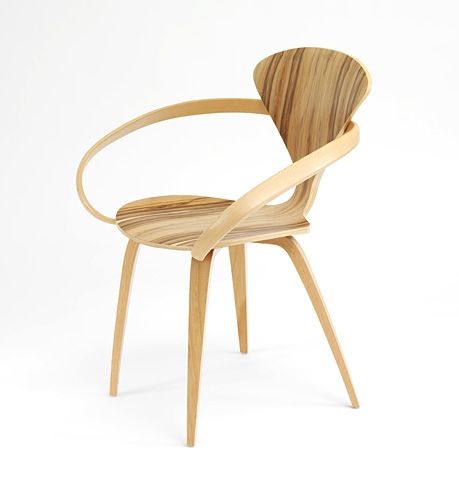 Contemporary chair - CAC02 - Cherner - indoor / beech / walnut