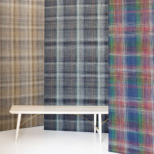 Wall fabric - PLAID - Chilewich Sultan LLC - striped / PVC / Plynyl®