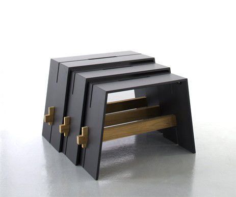 Contemporary nesting tables - TENSION - Conmoto - HPL / rectangular / home