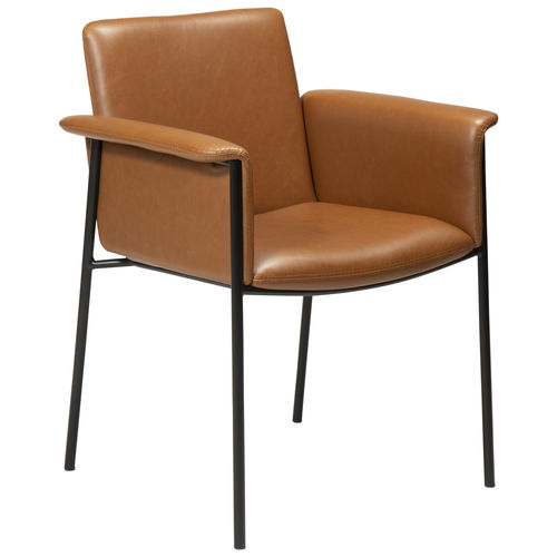 Contemporary chair - VALE - DAN-FORM - indoor / leather / steel base