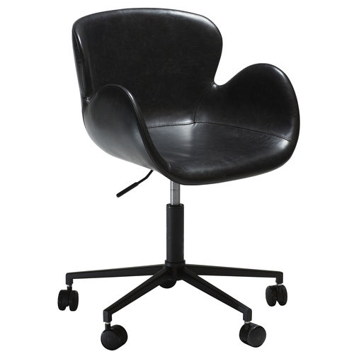 Contemporary office chair - GAIA - DAN-FORM - indoor / leather / steel base