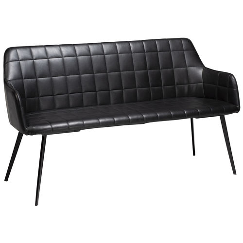 Traditional upholstered bench - EMBRACE - DAN-FORM - leather / steel base / steel