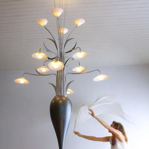 Original chandelier - HYDRA 72 - David D'Imperio - stainless steel / aluminum / polycarbonate