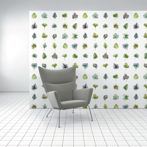 Interior wall-covering - LEAFERY - Design Tex  - polyester / cellulose / printed