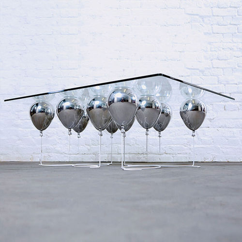 Original design coffee table - THE UP BALLOON - Duffy London - glass / steel / rectangular