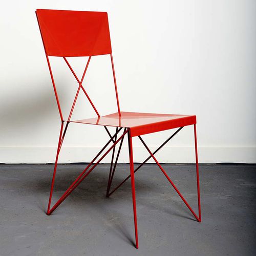 Contemporary chair - STRUCHAIR - Duffy London - indoor / powder-coated steel / home
