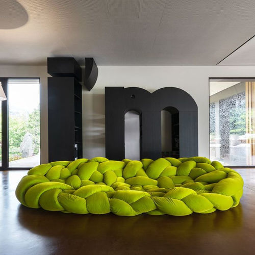Original design sofa - BOA - edra - velvet / feather / polyurethane