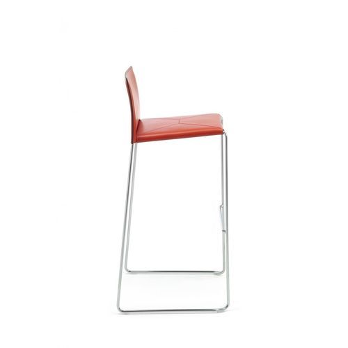 Contemporary bar chair - BIZZY - ENRICO PELLIZZONI - indoor / metal / leather