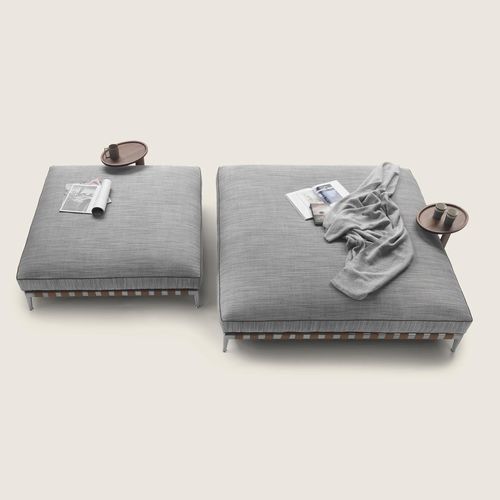 Contemporary ottoman - GREGORY XL - FLEXFORM - thermoplastic / metal / leather
