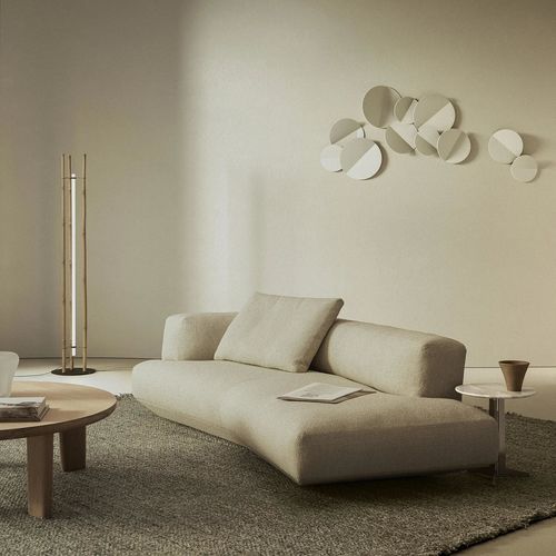 Contemporary chaise longue - LOUNGESCAPE - FLEXFORM - fabric / leather / metal