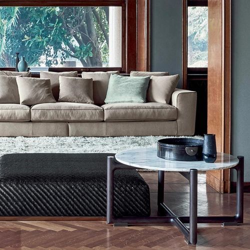 Contemporary ottoman - CARMEN - FLEXFORM - solid wood / metal / thermoplastic