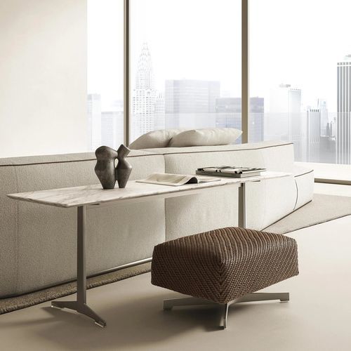 Contemporary ottoman - FILICUDI - FLEXFORM - fabric / leather / wooden