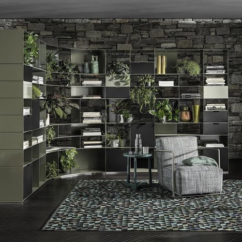 Modular bookcase - INFINITY - FLEXFORM - free-standing / modern / epoxy