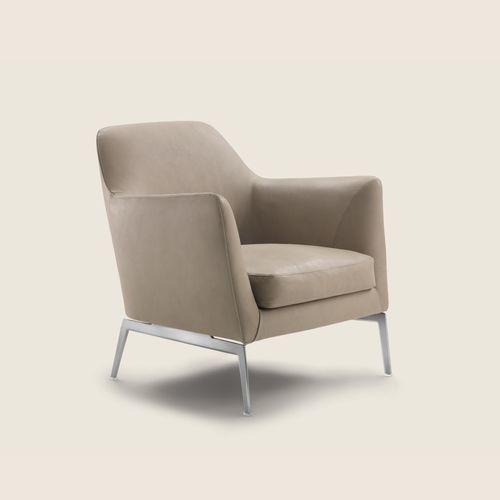 Contemporary armchair - LUCE - FLEXFORM - polyurethane foam / fabric / metal