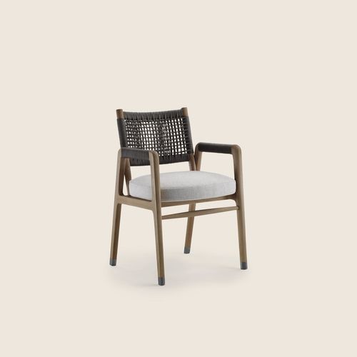 Contemporary armchair - ORTIGIA - FLEXFORM - fabric / polyurethane / walnut