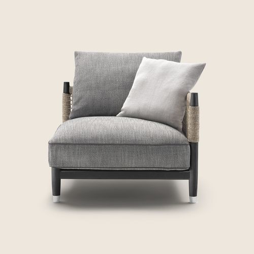 Contemporary armchair - PARKER - FLEXFORM - fabric / polyester fiber / walnut