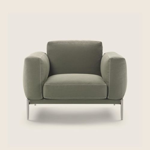 Modern armchair - ROMEO COMPACT - FLEXFORM - polyurethane foam / fabric / metal