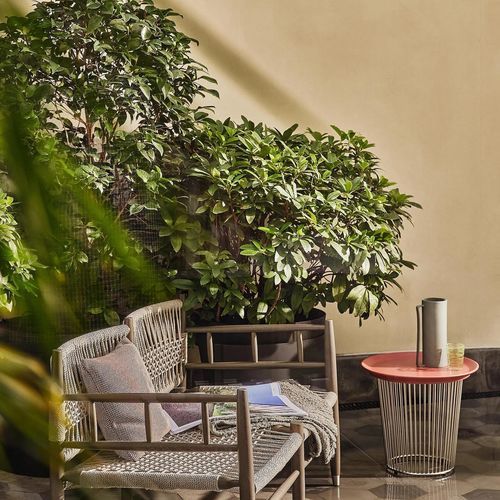 Contemporary coffee table - BERRY - FLEXFORM - epoxy / stainless steel / porcelain stoneware