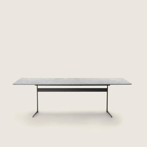 Modern dining table - FLY OUTDOOR - FLEXFORM - thermoplastic / stainless steel / solid wood
