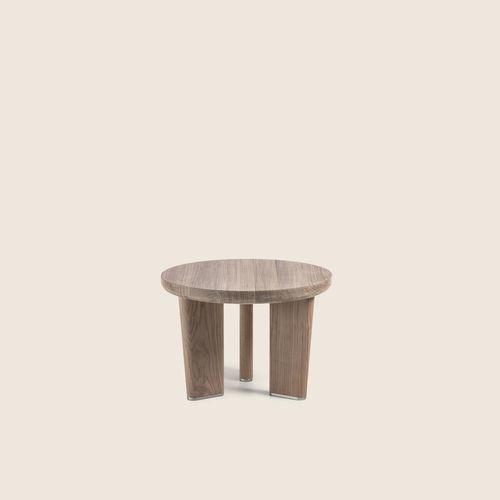 Contemporary nesting tables - MARQUIS - FLEXFORM - wood veneer / solid wood base / circular