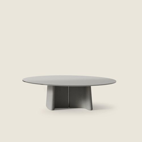 Contemporary coffee table - TARA - FLEXFORM - fiber-reinforced concrete / fiber-reinforced concrete base / circular