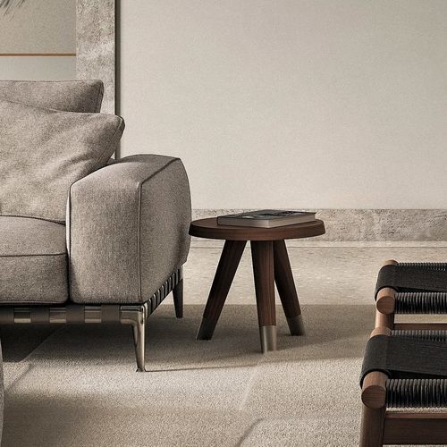 Minimalist design coffee table - ADLER - FLEXFORM - thermoplastic / cast aluminum / lacquered metal