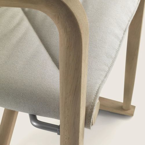 Modern garden chair - LUCHINO OUTDOOR - FLEXFORM - for outdoor use / canvas / iroko