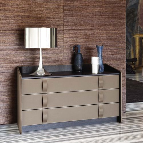 Contemporary chest of drawers - GENTLEMAN - Flou - wooden / leather / marble