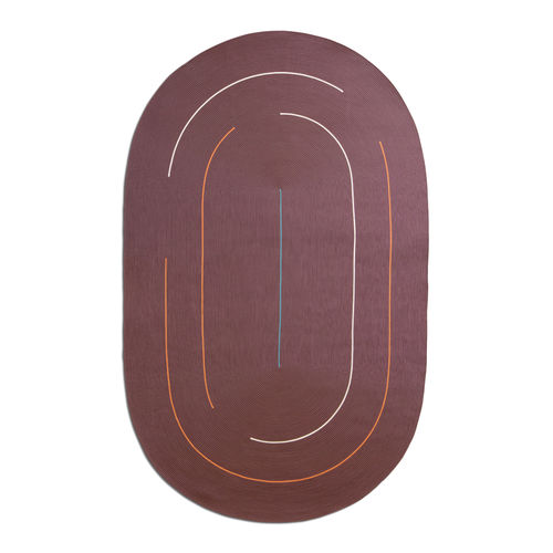 Contemporary rug - Hula Hoop Track - G.T.DESIGN - striped / plain / oval