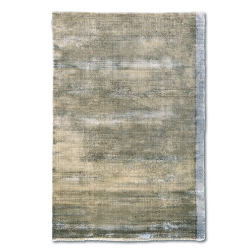 Contemporary rug - Kama muschio con riga argento - G.T.DESIGN - geometric / plain / viscose