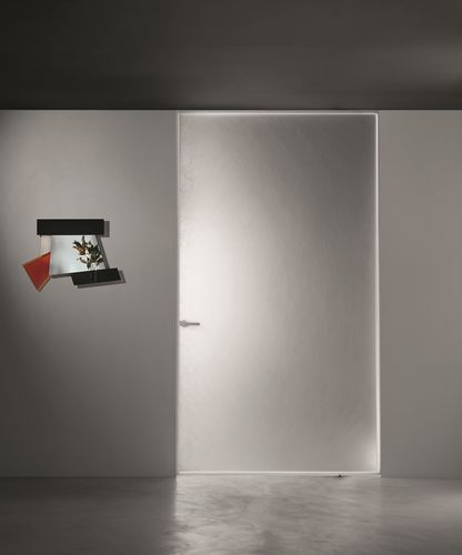 Interior door - ALADIN PLAIN - GLAS ITALIA - glass / aluminum / pivoting
