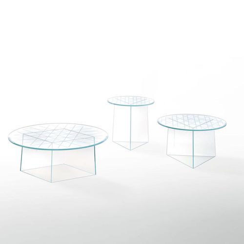 Contemporary coffee table - TWINKLE - GLAS ITALIA - glass / round / home