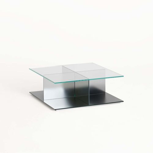 Modern coffee table - CARTESIO - GLAS ITALIA - tempered glass / tempered glass base / lacquered glass base