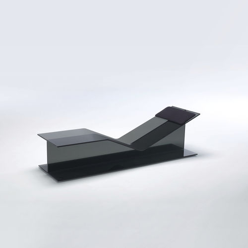 Contemporary chaise longue - I-BEAM  - GLAS ITALIA - glass / black / by Jean-Marie Massaud