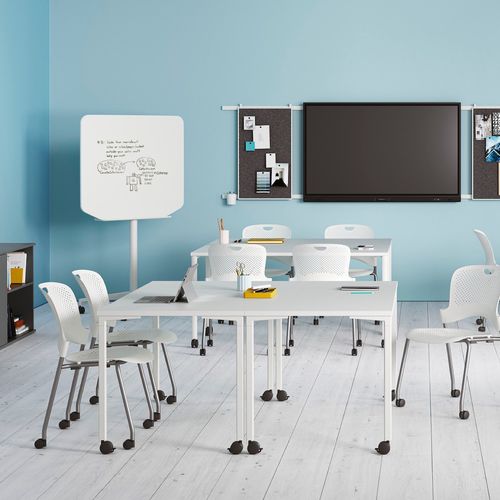 Contemporary conference table - EVERYWHERE  - Herman Miller - wooden / laminate / metal base